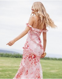 Petal & Pup - Alexia Off Shoulder Maxi Dress - Pink Floral