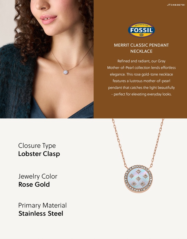 Fossil - Merrit Rose Gold tone Necklace