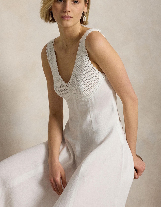 Polo Ralph Lauren - Crochet-Trim Linen Dress