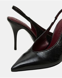 Steve Madden - Andromeda Black Leather Heels