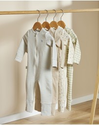 Grow Kindly - Light Zippee Baby Romper in Dusk Blue Stripe (0.2 TOG)