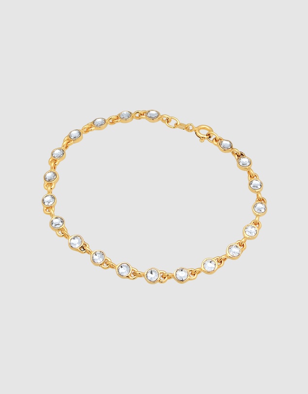 Elli Jewelry - Crystal Tennis Bracelet in Gold-Plated 925 Silver