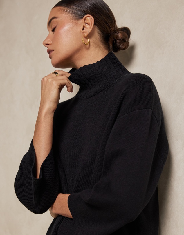 AERE - Emma Organic Cotton Knit Cocoon Dress