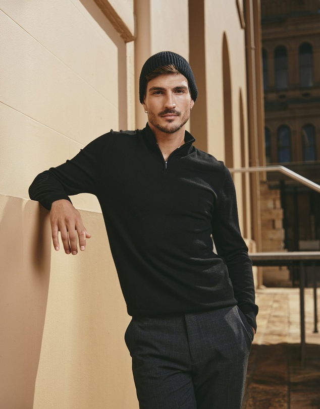 Tarocash - Asher Merino Wool Zip Knit