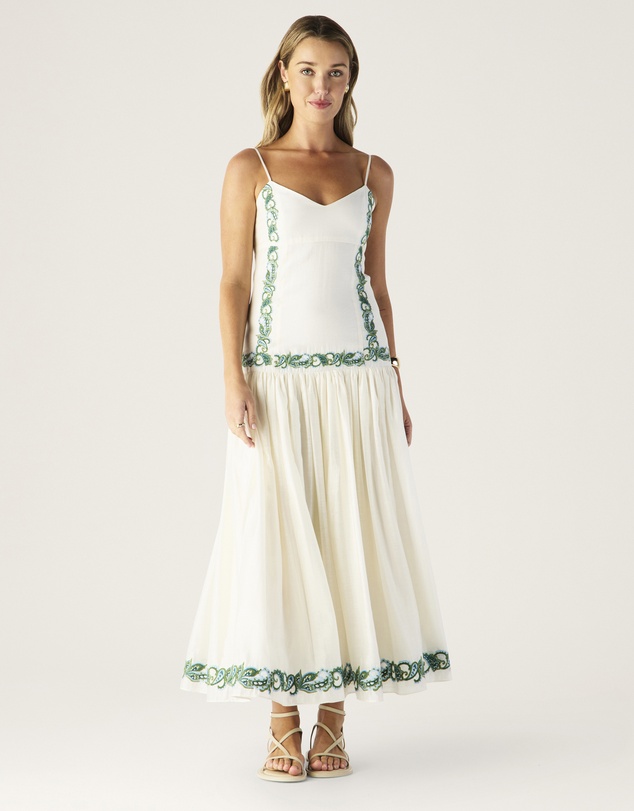 MOS The Label - Porto Embroidery Strappy Dress