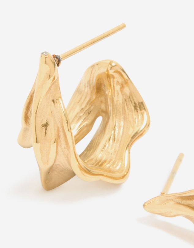 Lovisa - Waterproof Gold Plated Stainless Steel Molten Effect Hoop Earrings
