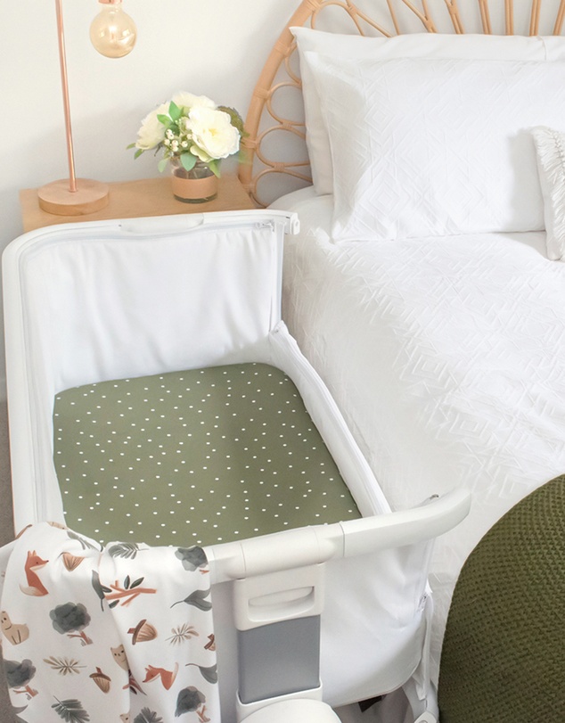 Living Textiles - 2 Pack Jersey Bedside Sleeper Fitted Sheet - Forest Retreat