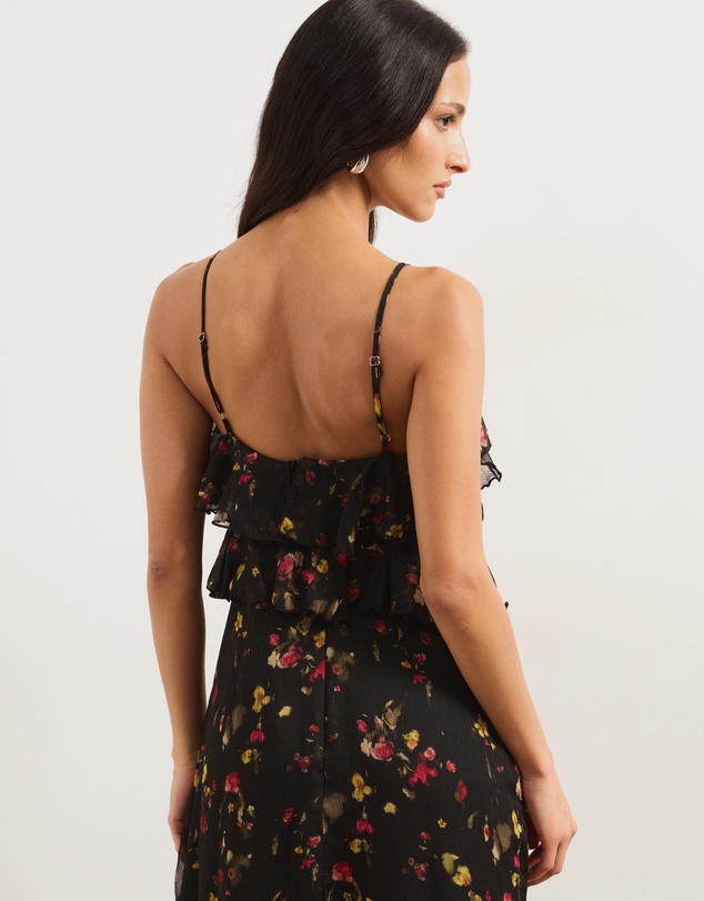 Atmos&Here - Goldie Long Midi Dress With Ruffle Detail