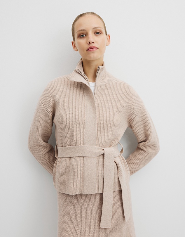 Country Road - Australian Cotton Blend Belted Knit Jacket