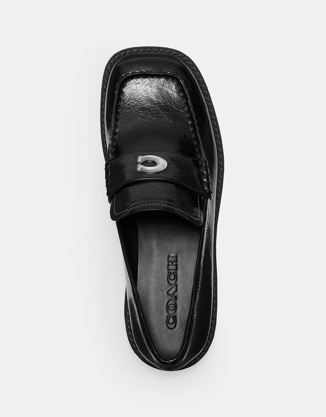 Coach - Glazed Leather Penny Loafers
