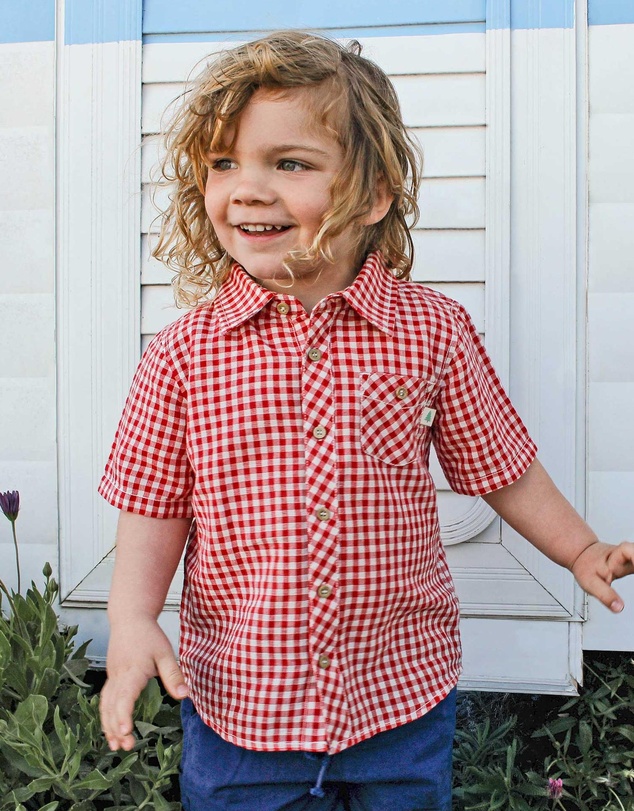 Purebaby - Christmas Linen Blend Shirt -Kids-Babies