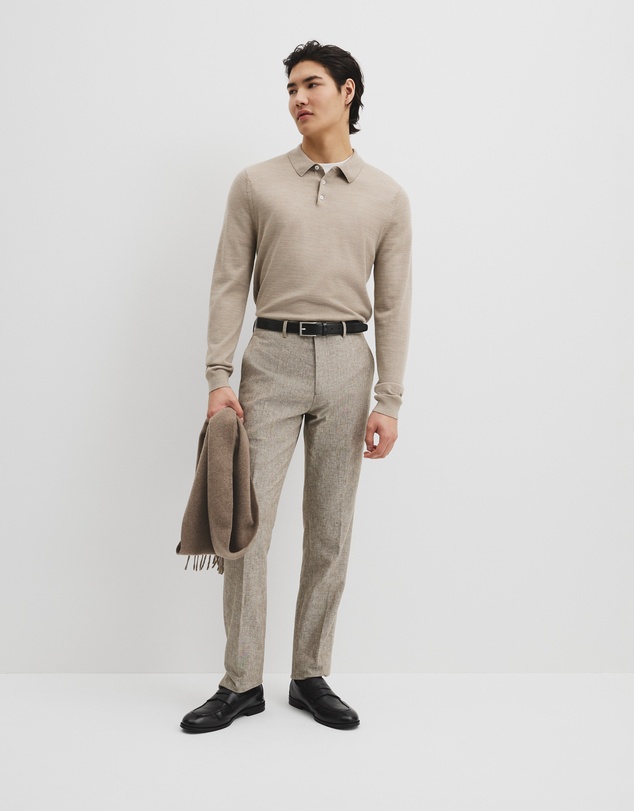 Country Road - Australian Merino Long Sleeve Am Button Polo Knit