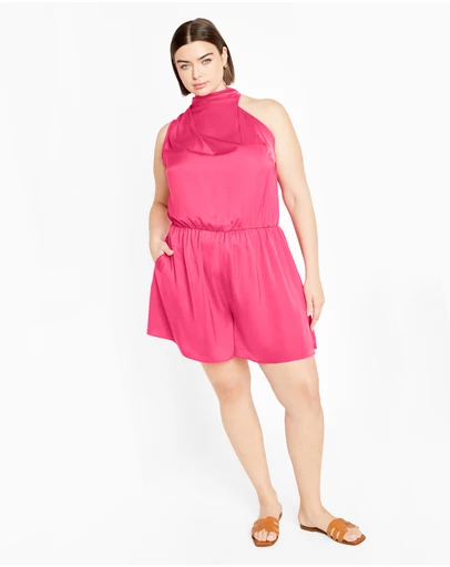 City Chic - Plus size Kiana Playsuit - pink