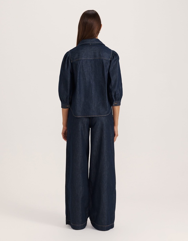 SABA - Bridie Puff Sleeve Denim Shirt