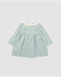 Bebe by Minihaha - Fern Organic Embroidered Knitted Dress - Babies