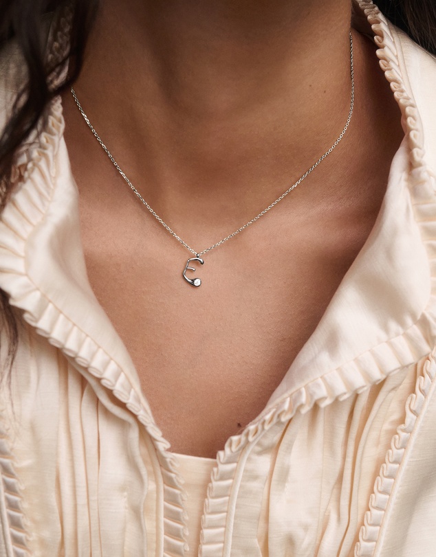 PDPAOLA - Initial 2026 E Silver Pendant Necklace