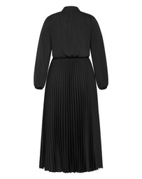 City Chic - Plus size Halle Long Sleeve Pleat Dress - black