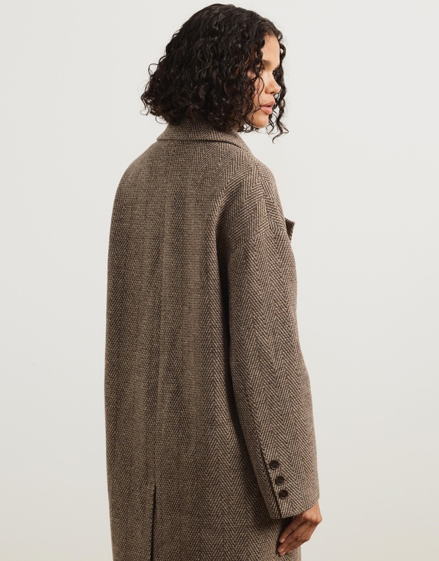 Atmos&Here - Estelle Textured Herringbone Coat