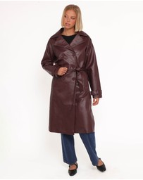 Petal & Pup - Vita Faux Leather Jacket - Burgundy