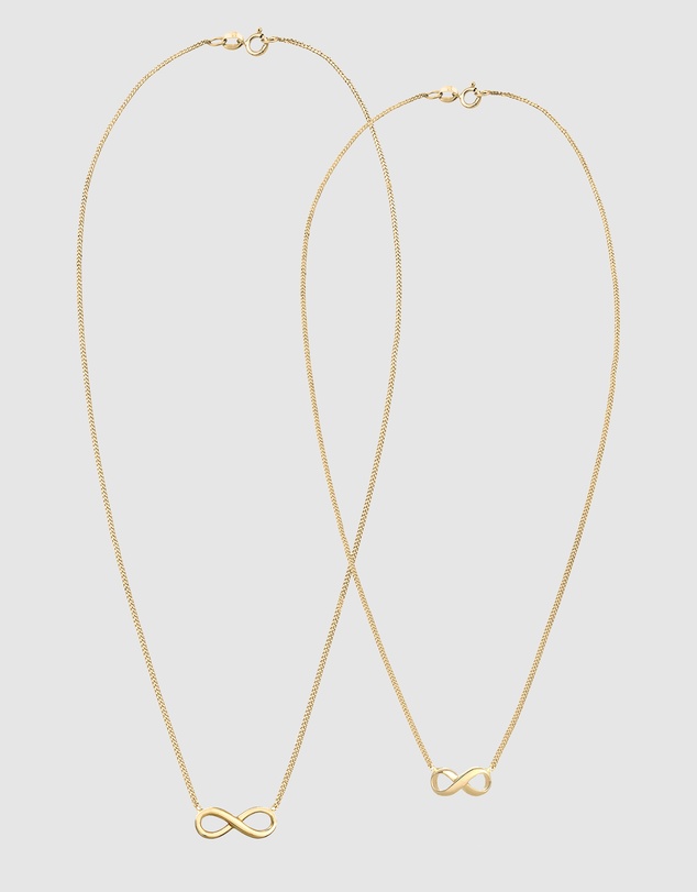 Elli Jewelry - Infinity Mother and Daughter Necklace Set in Gold-Plated 925 Silver