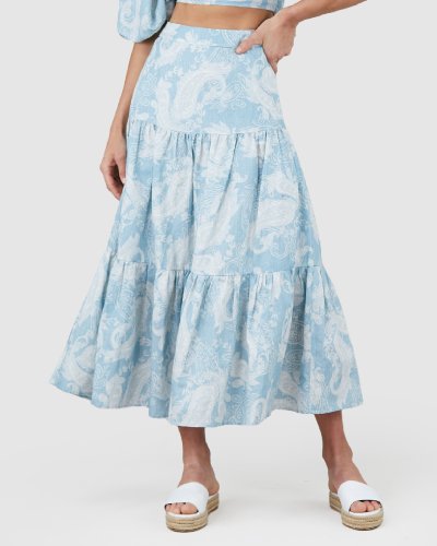 Bohemia Linen Maxi Skirt