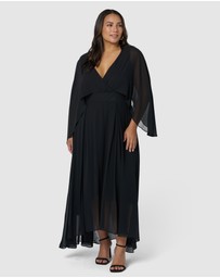 Pink Dusk by Curve Project - Electric Chemistry Cape Maxi Dress