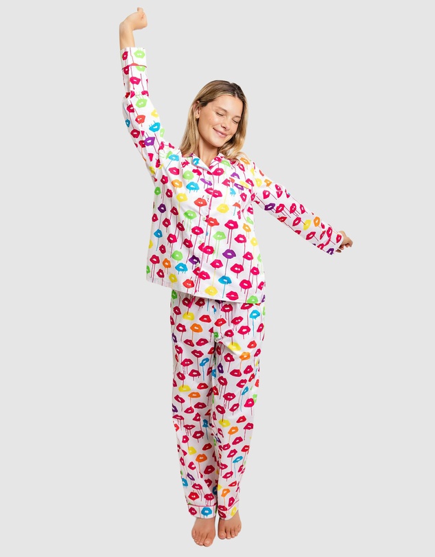 Sant And Abel - Women's Drawbertson Drippy Lips Long PJ Set