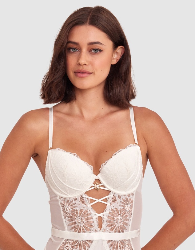 Bras N Things - Floriane Push Up Bodysuit - Ivory