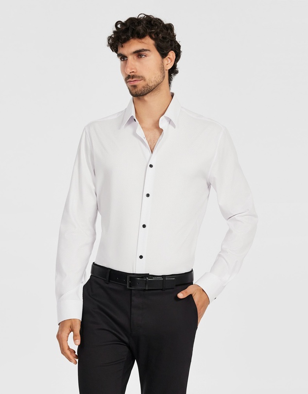 Tarocash - Cy Slim Textured Bamboo Shirt
