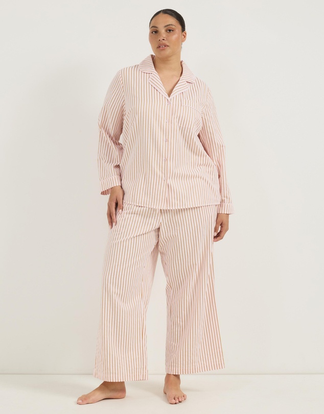 Atmos&Here Curvy - Esme Stripe Long Sleeve Pyjama Set