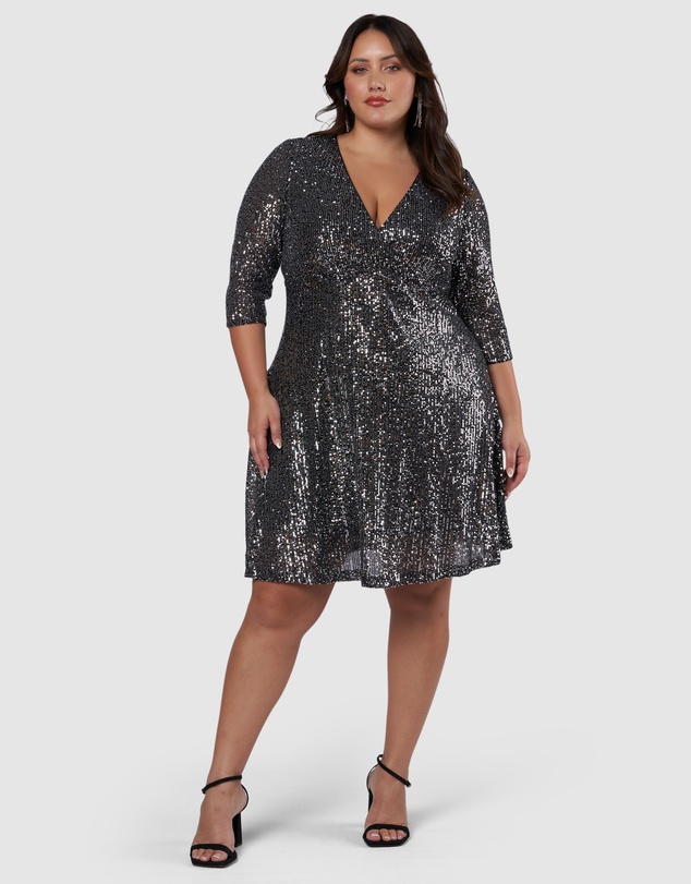 Pink Dusk by Curve Project - Are You Jelly Sequin Dress