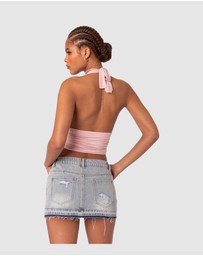 EDIKTED - Lillie Knotted Halter Top