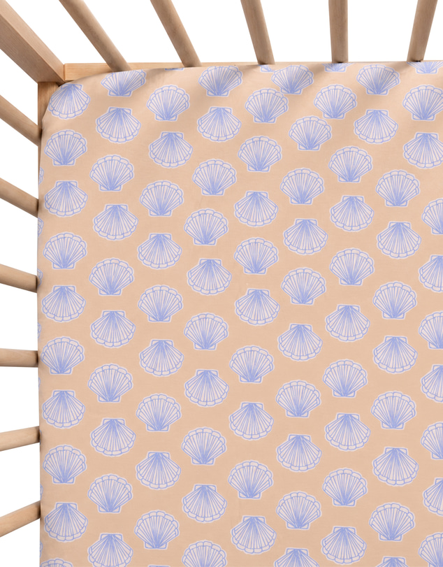 Kynd Baby - Fitted Cot Sheet in Seashell Blue