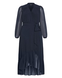 City Chic - Plus size Rylie Wrap Maxi Dress - navy