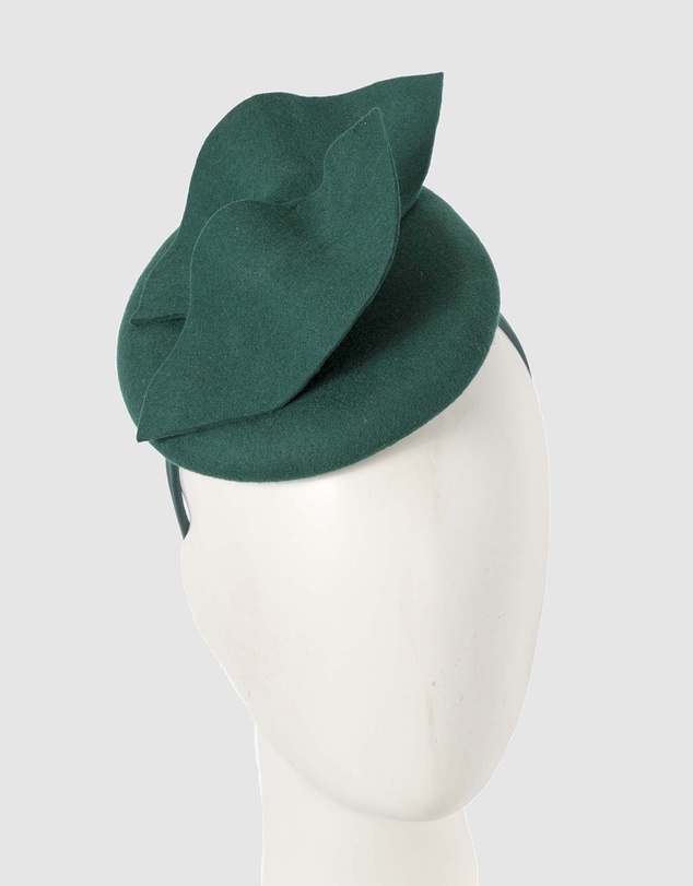 Max Alexander - Felt Winter Green Pillbox Fascinator