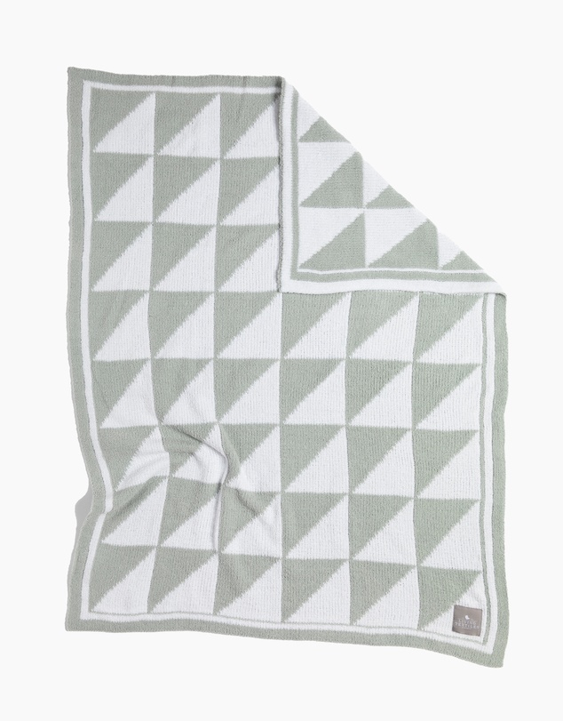 Living Textiles - Chenille Blanket - Sage Triangles