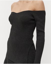 FRIEND of AUDREY - Off-Shoulder Sparkle Knit Top