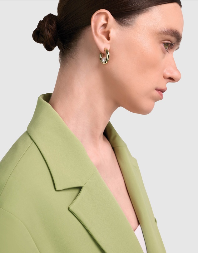 Furla - Piercing Pearl Gold-Tone Hoop Earrings