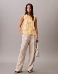 Calvin Klein - Printed Chiffon Sleeveless Top