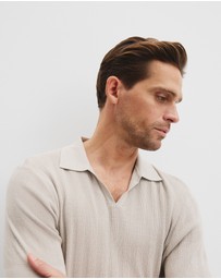 Country Road - Cotton Silk Stripe Open Neck Polo