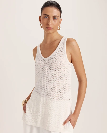 SABA - Prue Cotton Crochet Tank