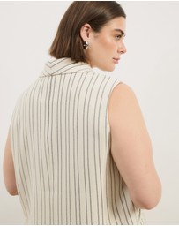 Atmos&Here Curvy - Dune Stripe Longline Vest