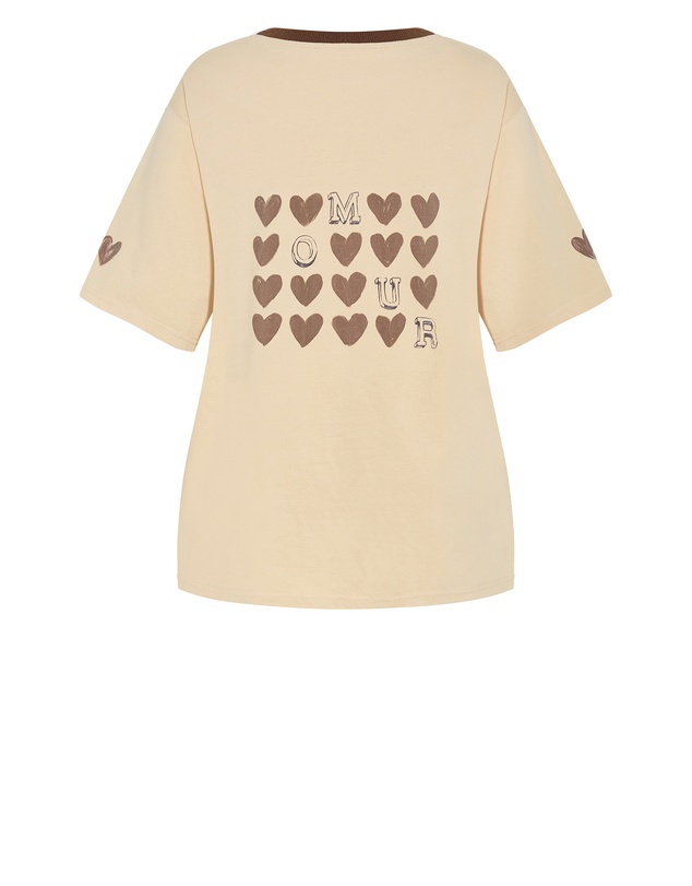 City Chic - Plus size Roll The Dice Oversized Tee - butter