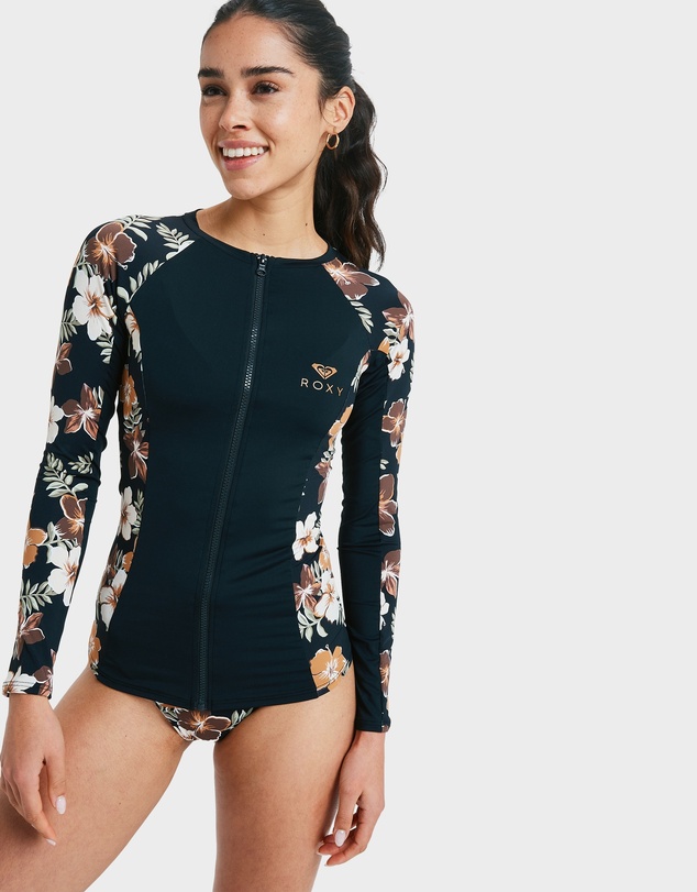 Roxy - Womens Full Zipped Mix Long Sleeve Rash Vest