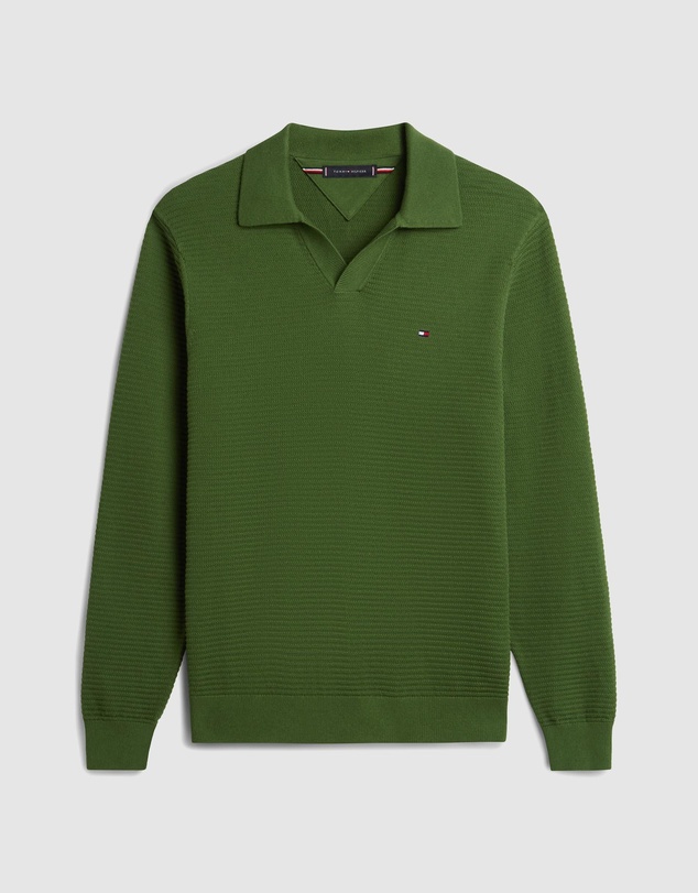 Tommy Hilfiger - Textured Knit Polo Collar Jumper