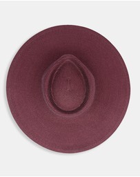 Morgan & Taylor - Aria Racewear Fedora in Burgundy Red