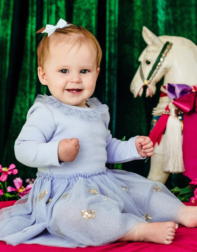 Fleur Harris - Evangeline Tutu Bodysuit Dress in Cornflower