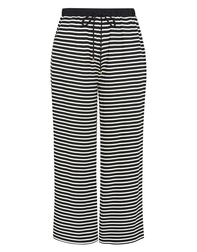 City Chic - Deanna Stripe Knit Wide Leg Pant