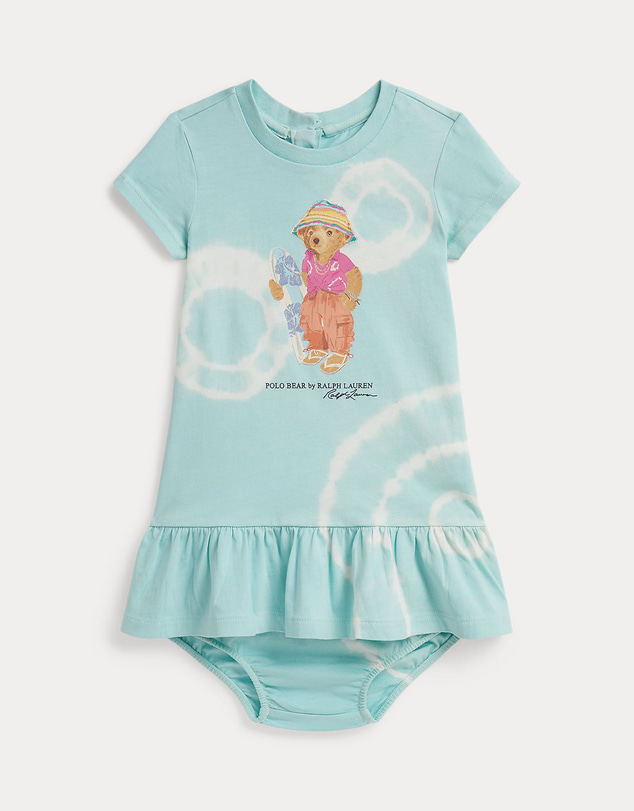 Polo Ralph Lauren - Tie-Dye Polo Bear Cotton Dress & Bloomers Set - Babies