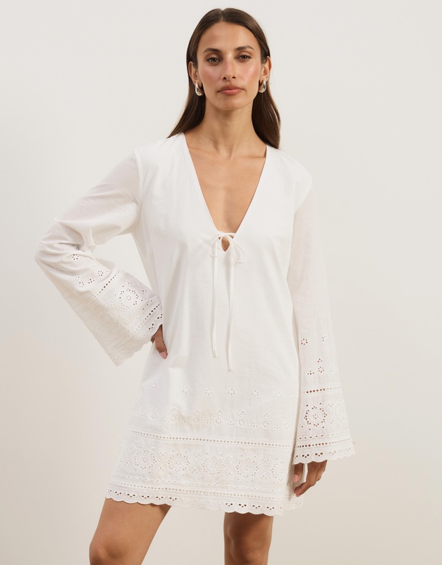 Atmos&Here - Alani Broderie LS Mini Dress